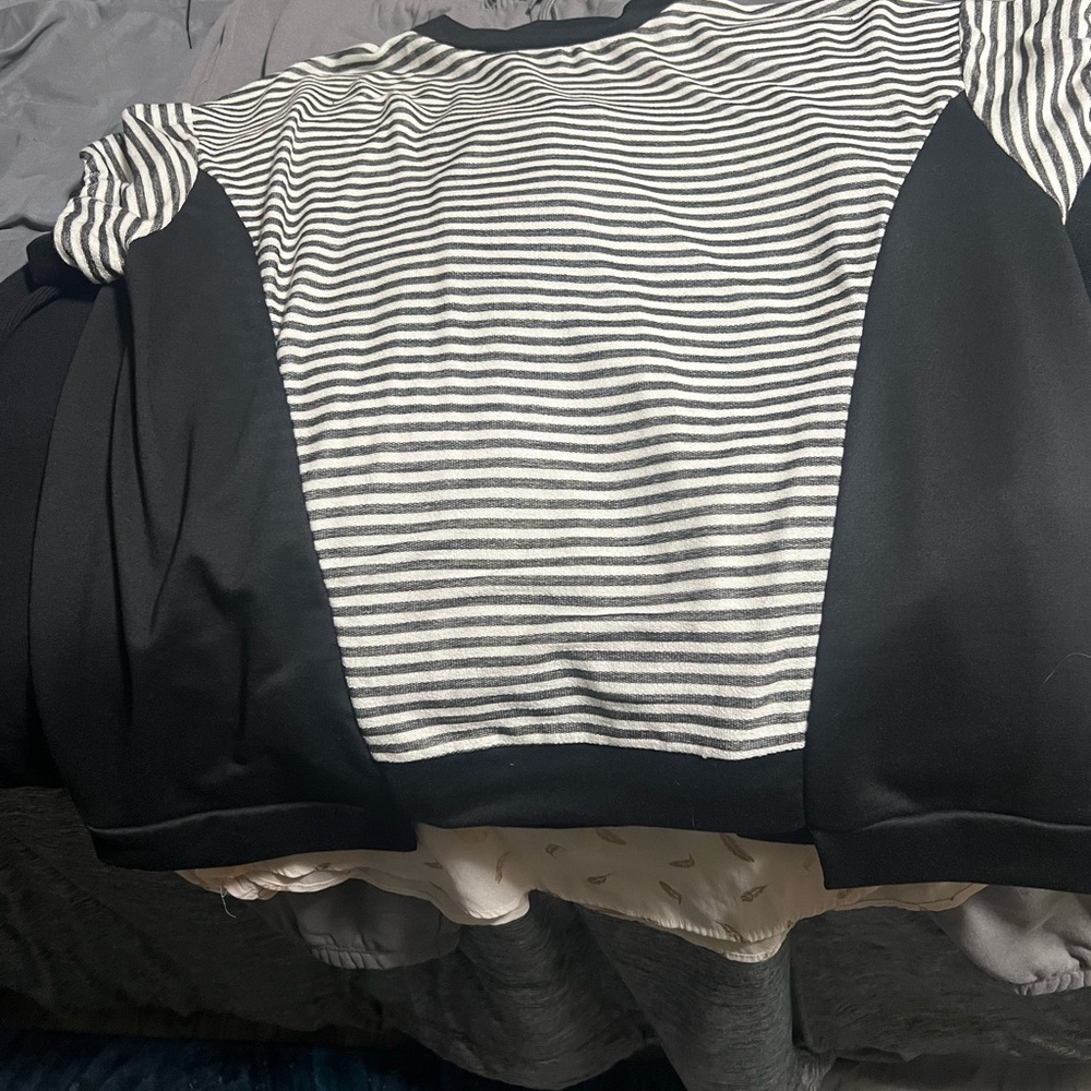 Black and White Striped Top